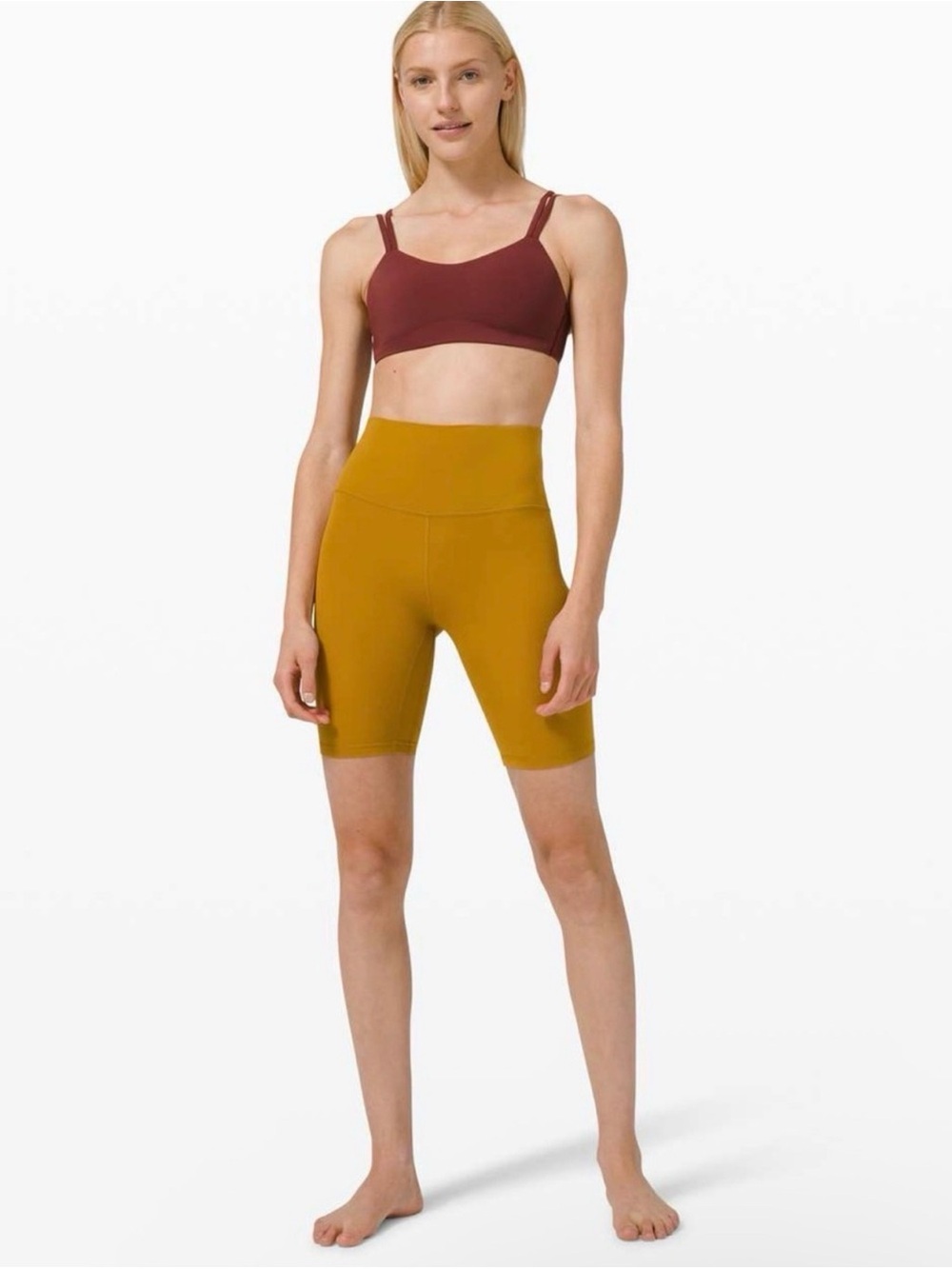 Lululemon Align 8” High-Rise Bike Shorts in Mustard Gold
